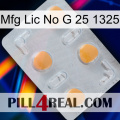 Mfg Lic No G 25 1325 24